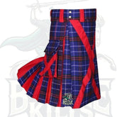 Battle of Kilts – Modern Edmonstone Tartan with Red Hybrid Kilt